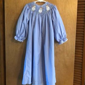 Snowman smocked dress